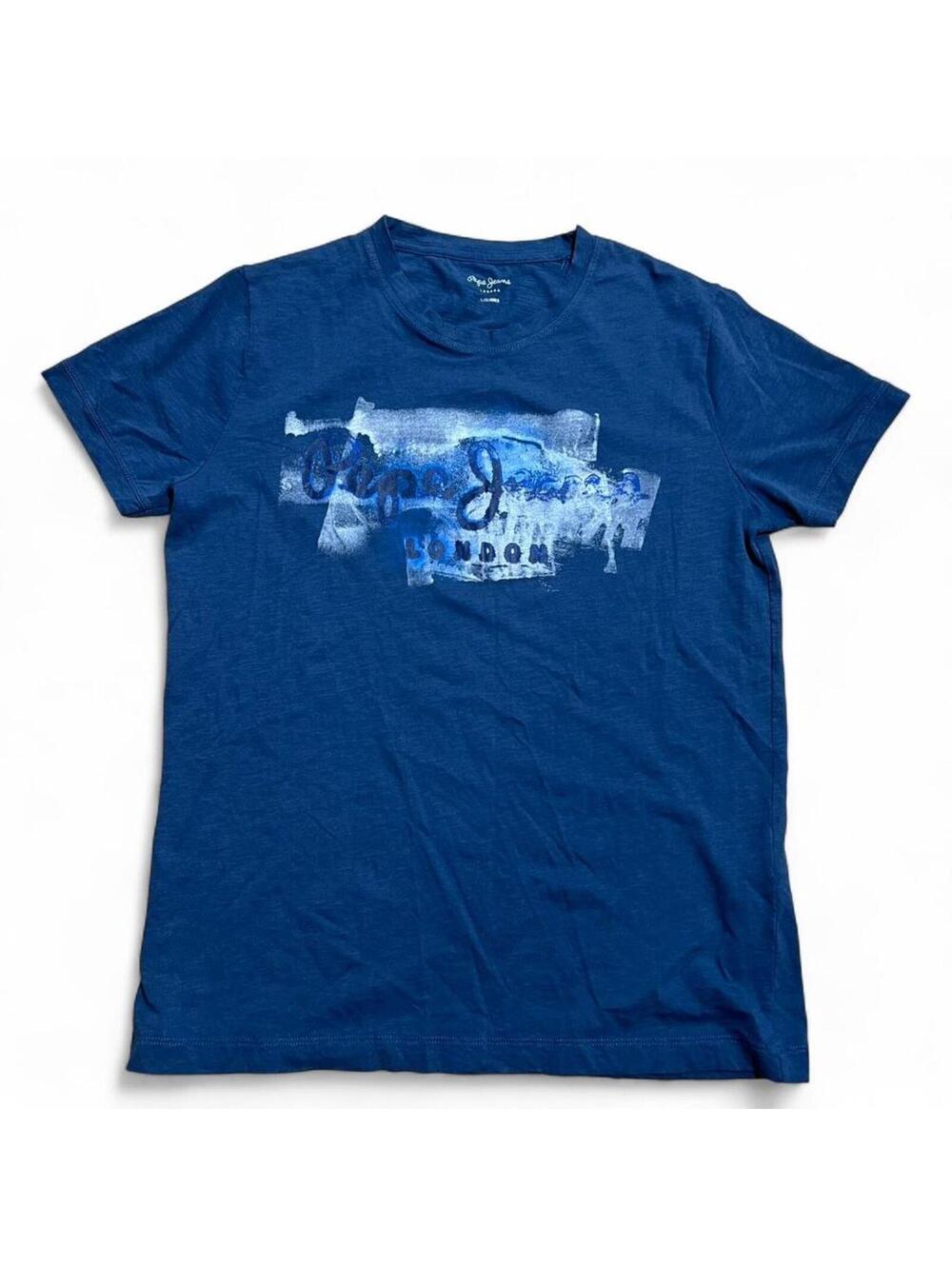Pepe Jeans London blue graphic Slim/Muscle tee